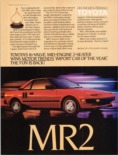 1985 toyota mr2 print - toyota,
