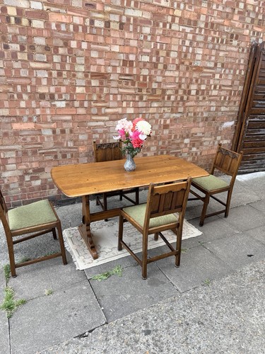 Ercol dark wood elm dining - ercol,