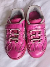 Pink Girls Trainers Clarkes Size 9.5G Wide Fit