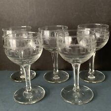 5 Vintage Needle Etched Greek