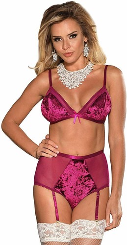Pink bra suspender set size - pink, 8