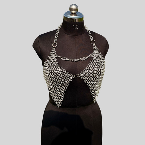 Chainmail bra top - top, –