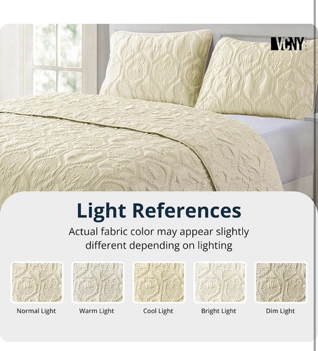 Cream floral quilted king - cream,