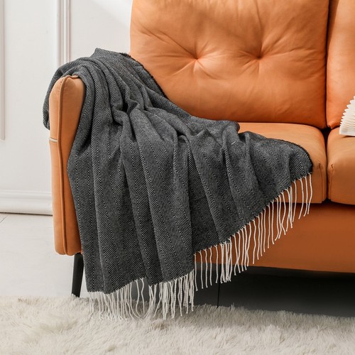 Throw blanket with - throw, fringe