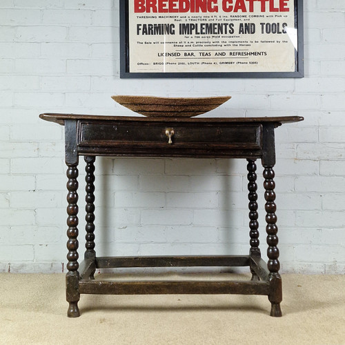 Charles oak side table - table, with