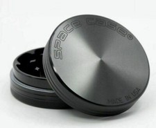 Black Space Case Herb Grinder 55mm 2-piece / part Large Spacecase UK SELLER