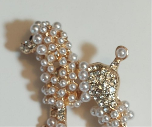 White beaded poodle - white,