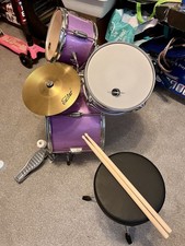 Eastar Junior Drum Kit Purple Drum Set with Stool and Cymbals