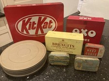7 Vintage mixed  OXO Kit Kat Tins 50s and 60s all slightly different