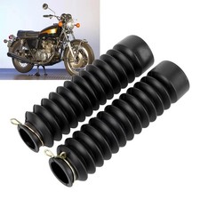 2PCS Motorcycle Rubber Front Fork Dust Cover Gaiters Gators Boots Protector UK