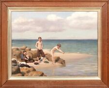 Large Early 20th Century Newlyn School Nude Bathers HENRY SCOTT TUKE (1858-1929)