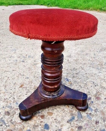 Antique piano stool wood - piano,