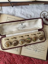 Edwardian Gold Plated Enamel Sporting "Equestrian" Buttons .