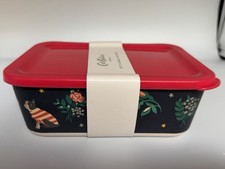 Cath Kidston Set 2 Bamboo Lunch Boxes Storage Containers Dogs Bulldog Chihuahua
