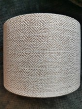 Modern and Uniq Aztec 25cm Width Grey Linen Fabric Drum Lamp Shade Maxim...