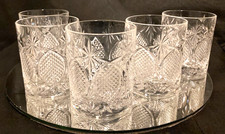 Glamorous Vintage Set x 5 RCR Crystal Dorico Cut juice /  whisky Tumbler Glasses