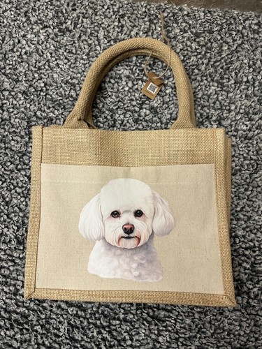 Bichon frise printed - bichon, jute