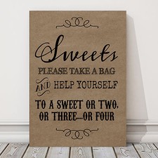 A4 Sweet Candy Table Sign for Wedding Party Classic Eco Card BUY 2 GET 1 FREE Z