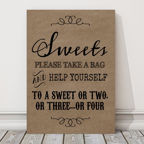 Sweet candy table sign for - sweet,