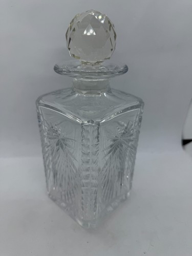 Heavy cut glass - decanter, with
