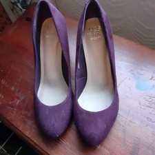 New Claret M&S Insolia Wide Fit Vegan Heeled Court Shoes Size 3