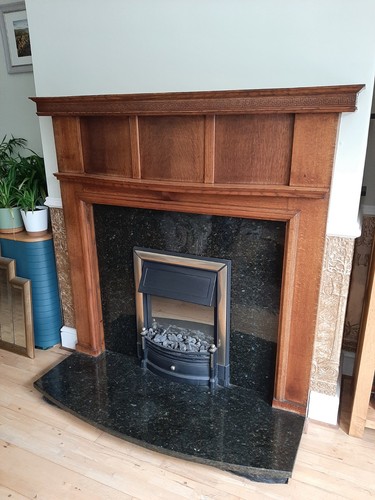 Oak fire surround art - oak, deco