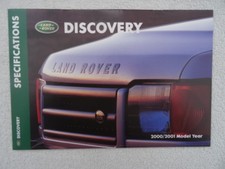 Land Rover Discovery Specification Brochure 2000/2001 - E,S,GS,XS,ES,Adventurer.