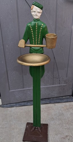 Vintage metal standing bellhop - vintage,