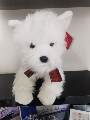 White fluffy scottie dog soft - scottie,