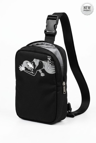 Black crossbody sling bag - black,