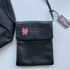 Ciccia black leather crossbody - black,
