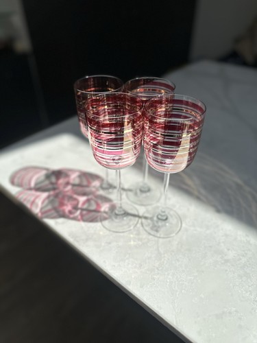 Wine glass set hand - wine, 4