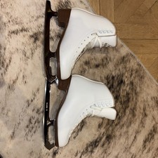 Jackson Mystique 1490 White Leather Ice Figure Skates US Size 7.5 (UK 5.5). 