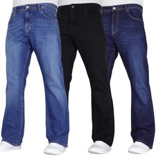 Mens Bootcut Leg Jeans Regular Stretch Basic Denim Pants Limited Time Offer