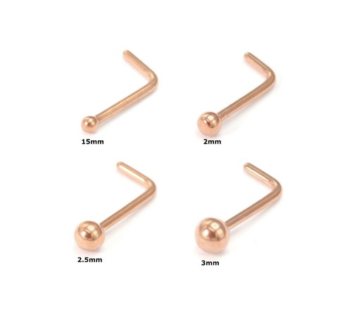Nose stud plain ball shape - stud, l-shape