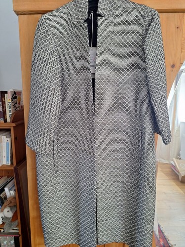 Jigsaw cotton tweed - coat, black