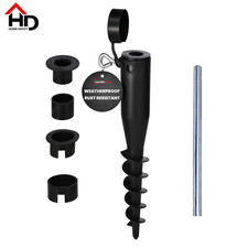 Ground Spike Screw Base Heavy Duty Plastic Rotary Washing Line & Parasol Holder