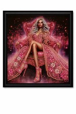 Pink Glamorous Woman on Throne