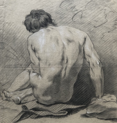 Antique drawing man nude - drawing, man,