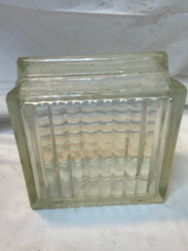 Vintage glass block x - 7-3/4",