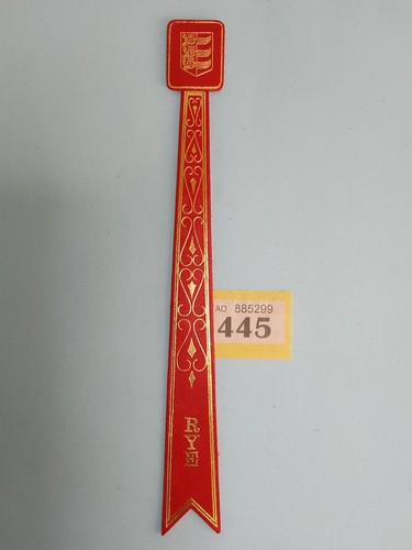 Single red leather bookmark - leather,