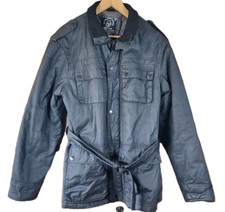 Black Wax-Style Belted Jacket