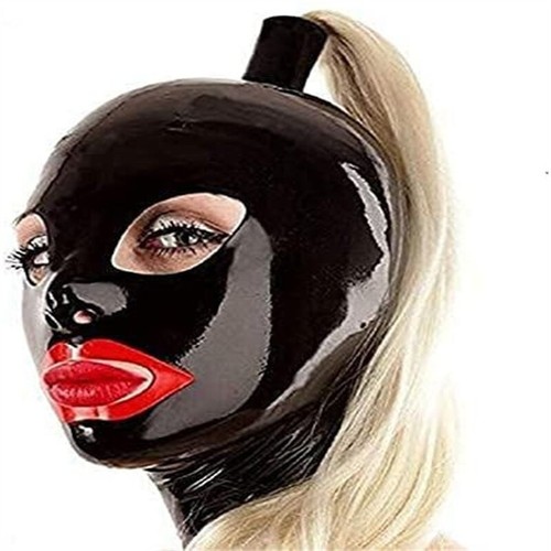 Black latex rubber single tail - rubber,