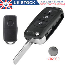 Flip Car Key Fob Case 3 Button Cover for Skoda Fabia Yeti Citigo Roomster Rapid