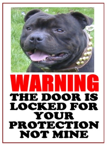 Warning aluminium dog signs - aluminium,