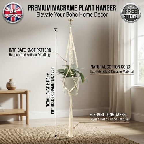 Hand made macrame plant - made, hanger