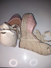 Miss Selfridge dusky pink strappy wedge shoes size 3