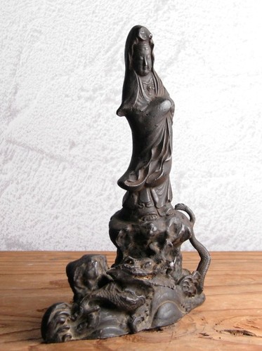Copper guanyin sculpture - guanyin,