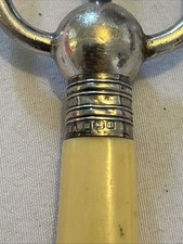 Antique Bone Handled Silver Collared Toast Fork. 