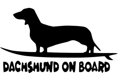 Dachshund board vinyl decal - board,